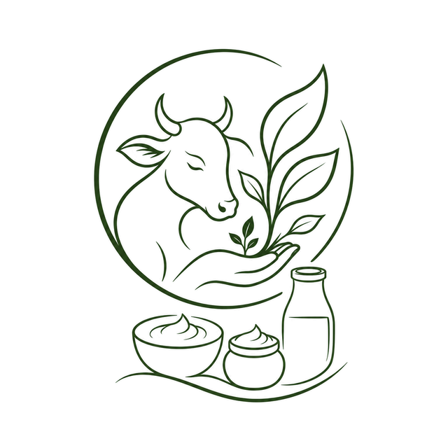 Illustration of natural cow-based ingredients