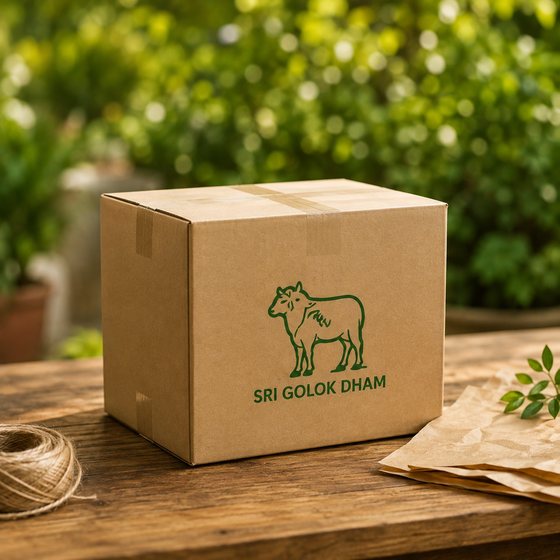 Packed Gau Seva parcels ready to be delivered