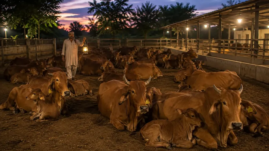 Cows resting at the Gaushala